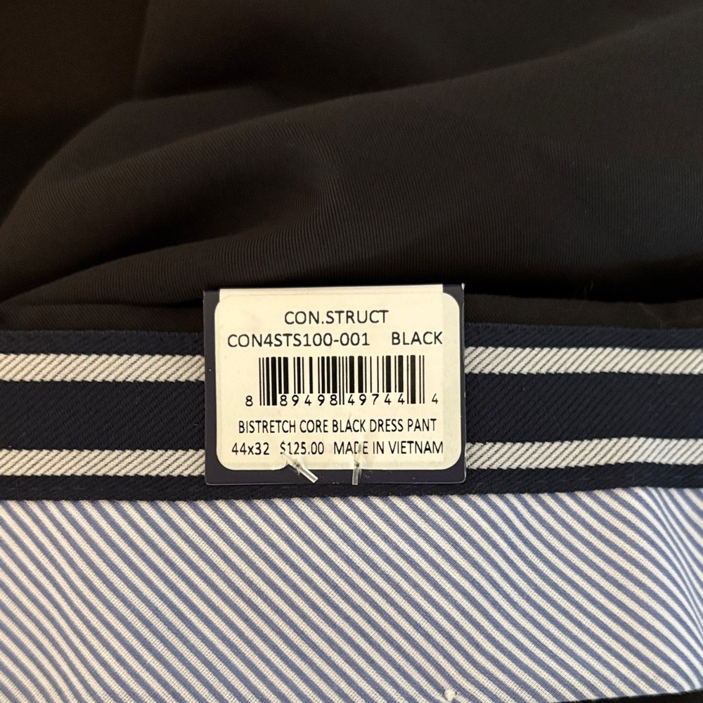 Men's Construct Black Dress Pants 44x32 - Picture 3 of 4